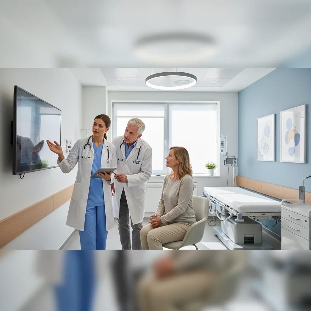 Doctors consulting with a patient in a clinic